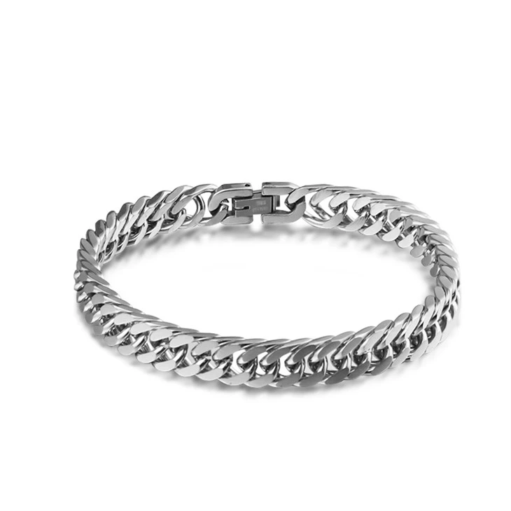 Polished Cuban Link Fold Clasp Chain Bracelet Polished Cuban Link Fold Clasp Chain Bracelet